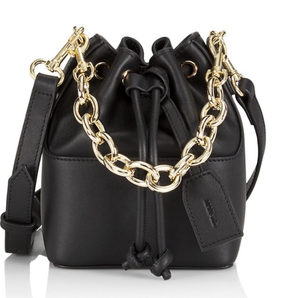 Max + Min Bonnie Leather Bucket Bag